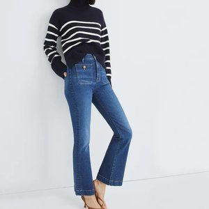 Veronica Beard Carson Kick-Flare Jean - patch pockets NWT sz 32